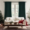thumbnail image 4 of Cortinas Topfinel de terciopelo verde oscuro, 213 cm de largo, 2 paneles, 4 of 9