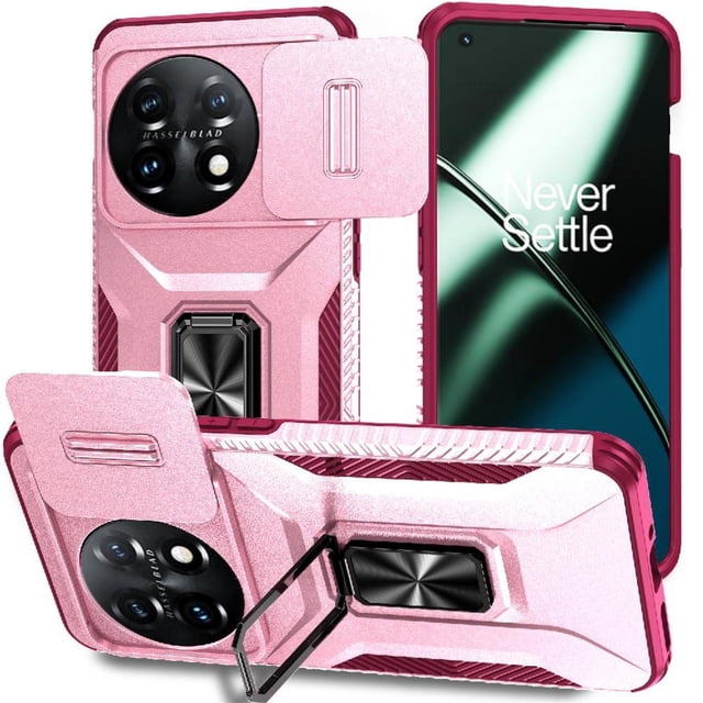 Funda para GANGXUN OnePlus 11 5G - Soporte metálico, Función magnética, Rosa