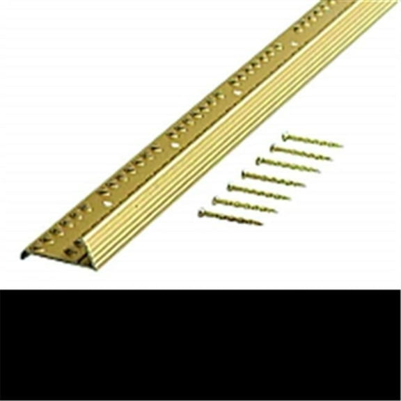 79137 72 x 1.38 in. Satin Brass Fluted Carpet Gripper With Teeth A808