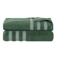 thumbnail image 3 of Superior Zero Twist Cotton Ribbed Geometric Bath Sheet Set of 2, Ultra Soft Quick Dry, Forest Green, 3 of 12