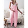 thumbnail image 3 of Autumn Women Casual Loose Overalls Sleeveless Straps Baggy Jumpsuit Wide Leg Vintage Romper Playsuit, 3 of 8