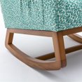 thumbnail image 7 of Accent Rocking Chair, Modern Upholstered Rocker with Tall Back and Wood Base, Single Sofa Chair Comfy Armchair Lounge Sofa Chair with Side Pocket for Living Room Bedroom Apartment, Leopard Teal, 7 of 7