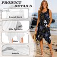 thumbnail image 4 of HELLHERO Womens Summer Sleeveless Dress, with Side Pockets, Ladies Midi Dress, Round Neck Irregular Hem Dress for Holiday Beach Trips, 4 of 8