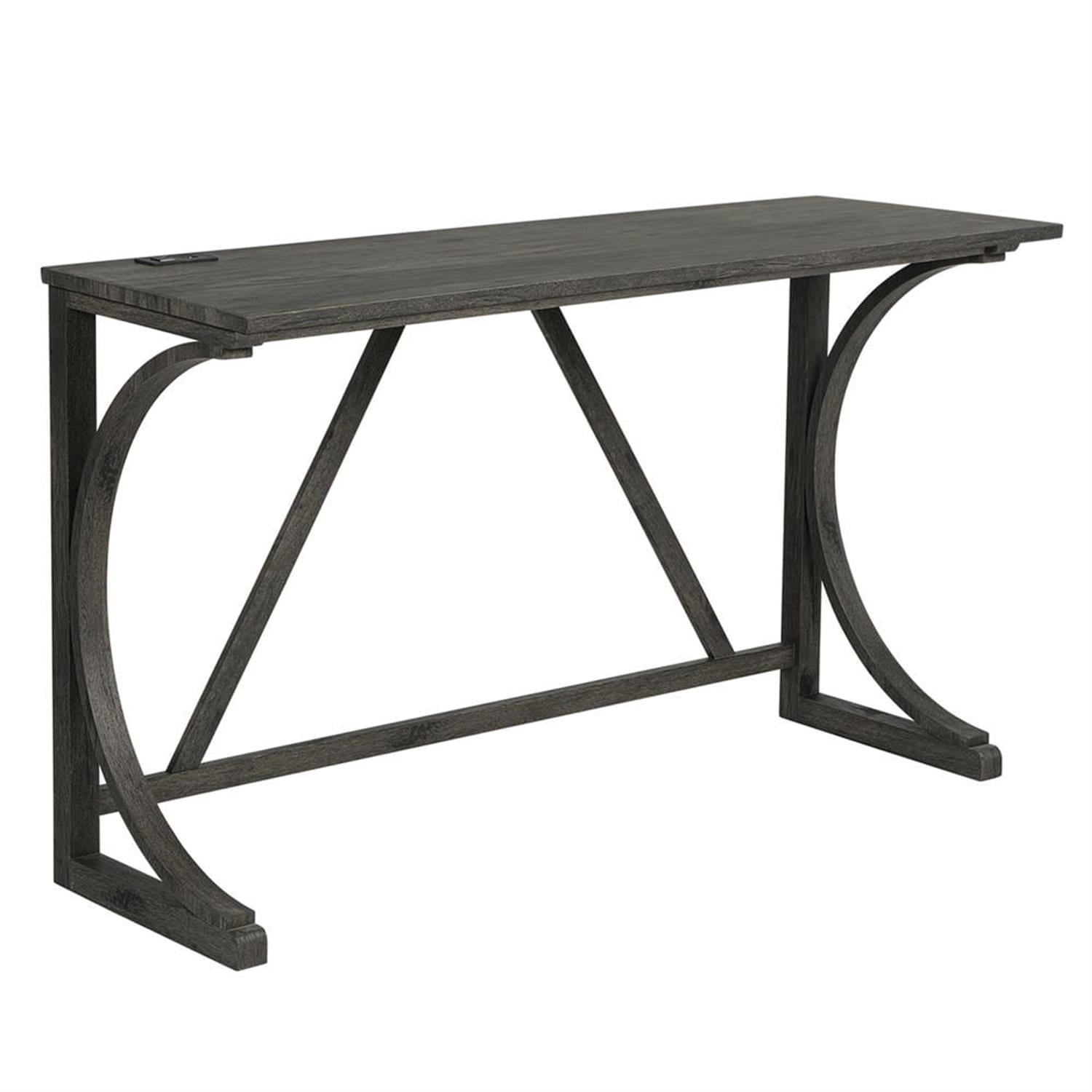 Demi Bonn 4-Piece Dining Table Set with 3 Upholstered Bar Stool and Power Outlets,dustrial Kitchen Bar Table Furniture Sets for Living Room, Apartment, Dark Gray