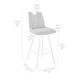 thumbnail image 5 of Arizona 26" Counter Height Bar Stool in Charcoal Faux Leather and Brushed Stainless Steel Finish, 5 of 10