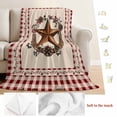 thumbnail image 5 of Country Star Plaid Blanket Soft Cozy Warm Throw Blanket for Couch, Plush Fuzzy Flannel Fleece Blankets for Sofa, Retro Western Farmhouse Barn Berry Bed Blankets Lightweight Gifts for Women, 40"x50", 5 of 9
