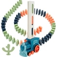 thumbnail image 2 of Electric Domino Train Set Parent-children Interactive Tracking Set w/60pcs Domino Pieces Automatic Educative Domino Bric, 2 of 6