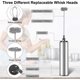 thumbnail image 2 of Electric Milk Frother, USB Rechargeable Milk Frother and Mini Beater with Dual Head Whisk, Stainless Steel Mixer for Coffee Cream Cappuccino Latte Coc, 2 of 5