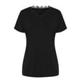thumbnail image 4 of USSUMA Womens Tops Dressy Casual Summer Short Sleeve Solid Color Shirts for Women Trendy Cute Lace Trim V Neck T-Shirts Blouses for Women Plus Tunic, 4 of 5