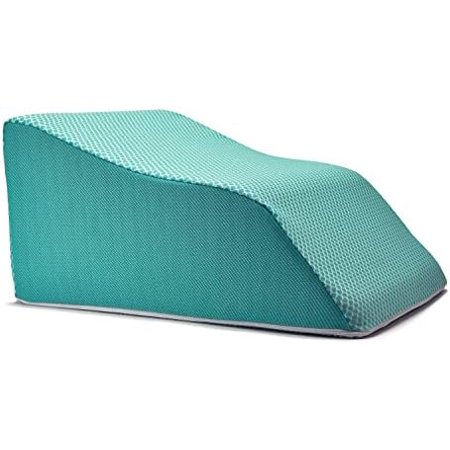 Elevating Leg Rest Pillow With Memory Foam, Medium, 24 In. Wide, Turquoise, Uniquely Designed Incline Wedge For Vein Circulation, Leg Swelling, Lymphedema, Leg And Back Pain, Relaxation