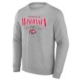 thumbnail image 2 of Men's Fanatics Gray Wisconsin Badgers True Classics Act Fast Fleece Pullover Sweatshirt, 2 of 3