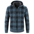 thumbnail image 5 of Frontwalk Winter Pockets Jacket Hoodies for Men Plaid Hooded Fleece Shirt Jacket Lightweight Thermal Zip-Up Overcoat, 5 of 6