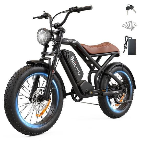 Electric Bike for Adults,1000W Peak E-Mountain Bike, 20" x 4" off Road Fat Tire,Up to 80/110KM Range & 45KM/H Speed,7 Speed Gears,UL 2849