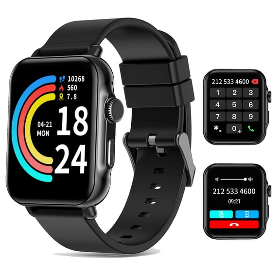 SOUYIE 1.85" Smart Watch for Women Men, HD Full Touchscreen Smartwatches with Bluetooth Answer/Call,IP68 Waterproof Fitness Tracker,Multiple Sports Modes, Sportwatchs for Android Ios,Black