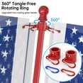 thumbnail image 3 of FIASON 1 Pack 5 FT Red Stainless Steel Tangle Free Wall-Mounted Flag Pole with Upgraded Bracket, Flag Pole Kit for Outside House, Residential or Commercial for American Flag (Without Flag), 3 of 5