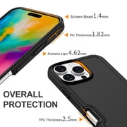 ShellTech Magnetic Phone Case for iPhone 15 Pro Max, Shockproof Dropproof Heavy Duty Protection Full Body Rugged Slim & Tough Durable Cover for Women Girls, Compatible with Magsafe,Black