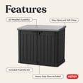 thumbnail image 5 of Keter Store-It-Out Prime XL Horizontal Durable Resin Outdoor Storage Shed With Heavy Duty Floor and Locking Latch Double Doors, Graphite, 5 of 20
