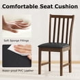 thumbnail image 4 of Giantex Wooden Dining Chairs Set of 2, Armless Chairs w/Faux Leather Upholstery, Brown, 4 of 6