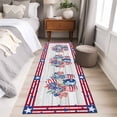 thumbnail image 4 of 4th of July 2'x6' Runner Rugs for Hallway Kitchen Bedside Non Slip, Red Blue Patriotic Flowers Star Stripes Wooden Entryway Rug Runners with Rubber Backing, Long Carpet Runner for Laundry Room, 4 of 8