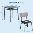 thumbnail image 3 of Qinaqin 3 Piece cm de Profundidadining Mesa Set para 2 Madera Kitchen con Almacenamiento Rack y a Upholstered Chairs Pequeño Cuadrado Metálico Legs Support de, 3 of 7