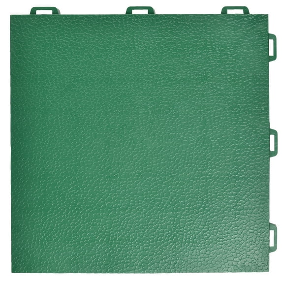 Greatmats StayLock Orange Peel Home Gym PVC Floor Tile Cushion Durable Flooring Green, 26 Pack, 1x1 Ft x 9/16 Inch
