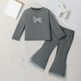 thumbnail image 2 of mgoYE Baby Girl Clothes 0-3 Months Preemie Newborn Baby Girl Clothes Infant Romper Fall Winter Outfits Gifts for Girls Cute Bell Bottoms Pant Sets(Grey,6-9 Months), 2 of 7