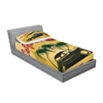 thumbnail image 2 of Ambesonne Retro Fitted Sheet & Pillow Sham Set, California Advertising, Twin, Red Emerald, 2 of 2
