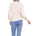 thumbnail image 3 of Blusa Vintage de Cuello en V Allegra K para Mujeres, Blusas Casuales de Manga Larga con Volantes XS Albaricoque, 3 of 6