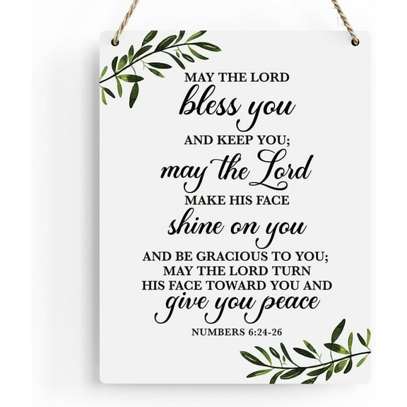 Wood Sign 8x10 Inch Decor May The Lord Bless You Numbers 624 26 Christian Gifts Bible Verse Wall Art Scripture Wooden Hanging Sign For Modern Home Bedroom Bathroom Office Wall Art Decoration
