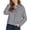 Grey, variant on Soft Brushed Collared Zip Up Jacket for Women, Chest Pockets Long Sleeve, Elegant Casual Fall Outerwear, 1 Piece, XS-L
