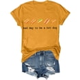 thumbnail image 4 of Public Womens Short Sleeve Graphic Tees Causal Bad Day to Be a Hot Dog Letter Printed Sleeve T-Shirts Summer Crew Neck Loose Fit Tops Shirts Yellow XL, 4 of 5