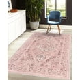 thumbnail image 4 of Vintage Decorative Rug, Nostalgic Oriental Look Floral Baroque Details and Ornaments Bohemian, Quality Carpet for Bedroom Dorm and Living Room, 6 Sizes, Rose and Dark Brown, by Ambesonne, 4 of 4