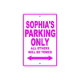 thumbnail image 1 of Sophia's Parking Only All Others Will Be Towed Name Gift Novelty Metal Aluminum 18"x24" Sign, 1 of 1