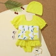 thumbnail image 4 of IBTOM CASTLE Toddler Girl Floatation Swimsuit with 8 Adjustable Buoyancy Baby Float Suit Floating Swimwear Bathing Suit with Cap 18-24 Months Yellow, 4 of 7