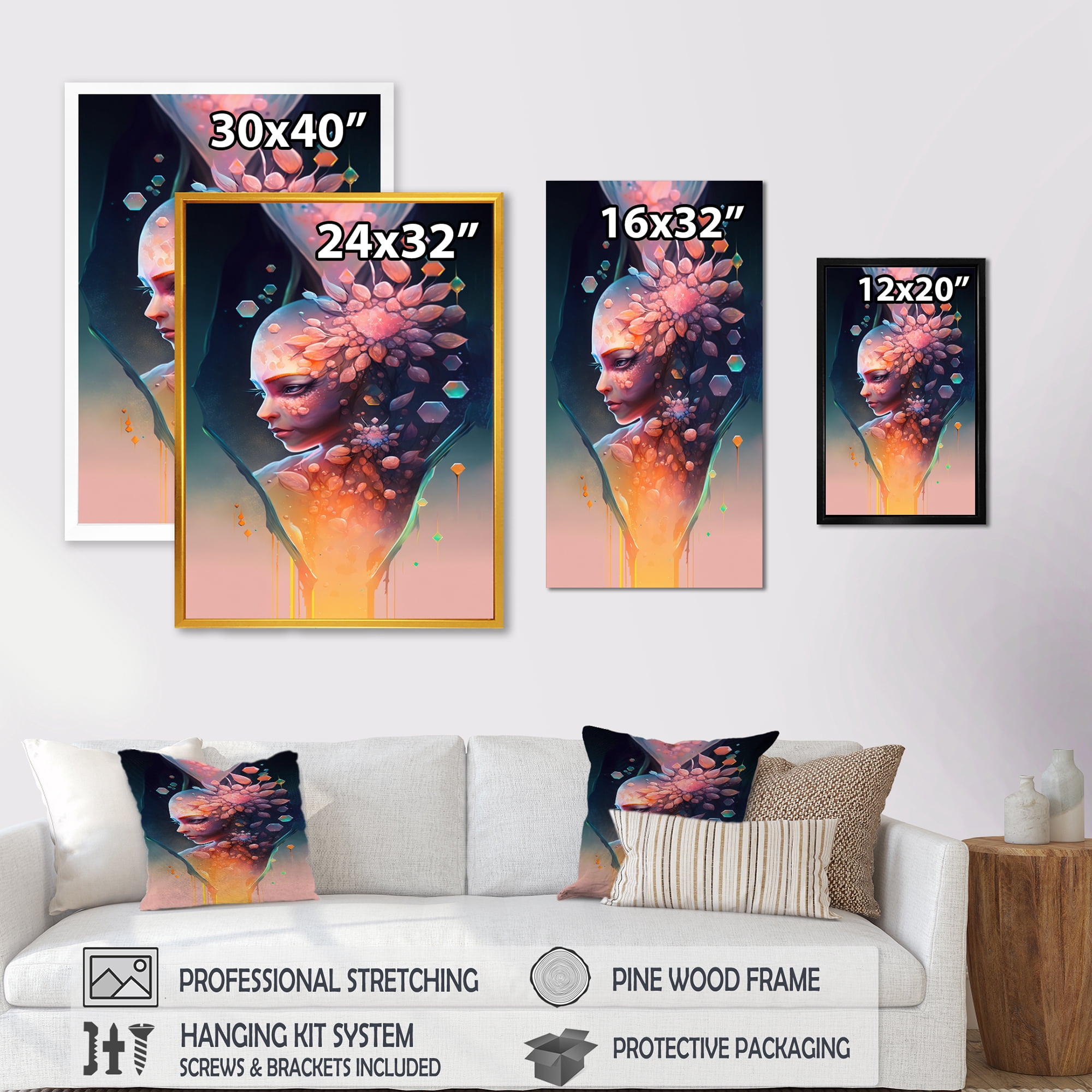 Designart Portrait Of Alien I Canvas Wall Art