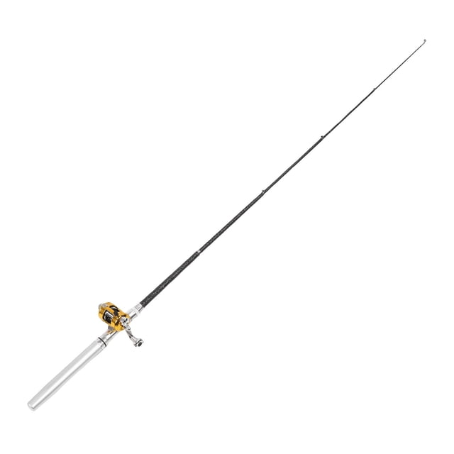 Canne à Pêche Miniature Stylo Canne à Pêche de Poche Compacte Canne à Pêche Portable avec Moulinet Roue Hameçons Ligne pour Amateurs de Pêche en Plein Air