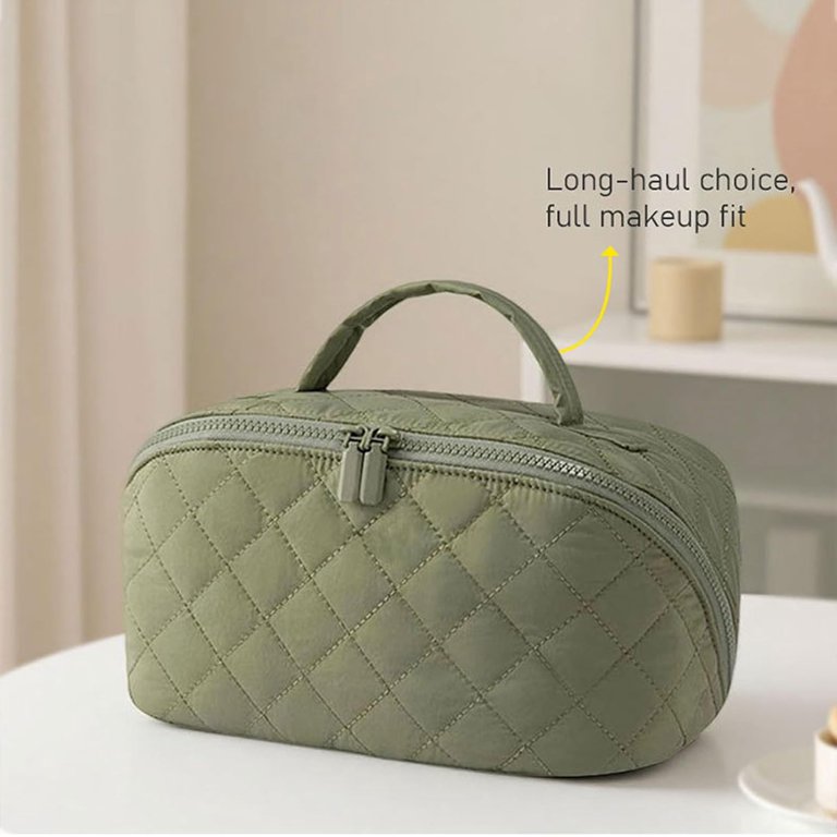flat travel makeup bag Personalized Lay Pouch Summer Catch opening design allows the bag to lay completely flat Kiky Direct EACHY Travel Makeup