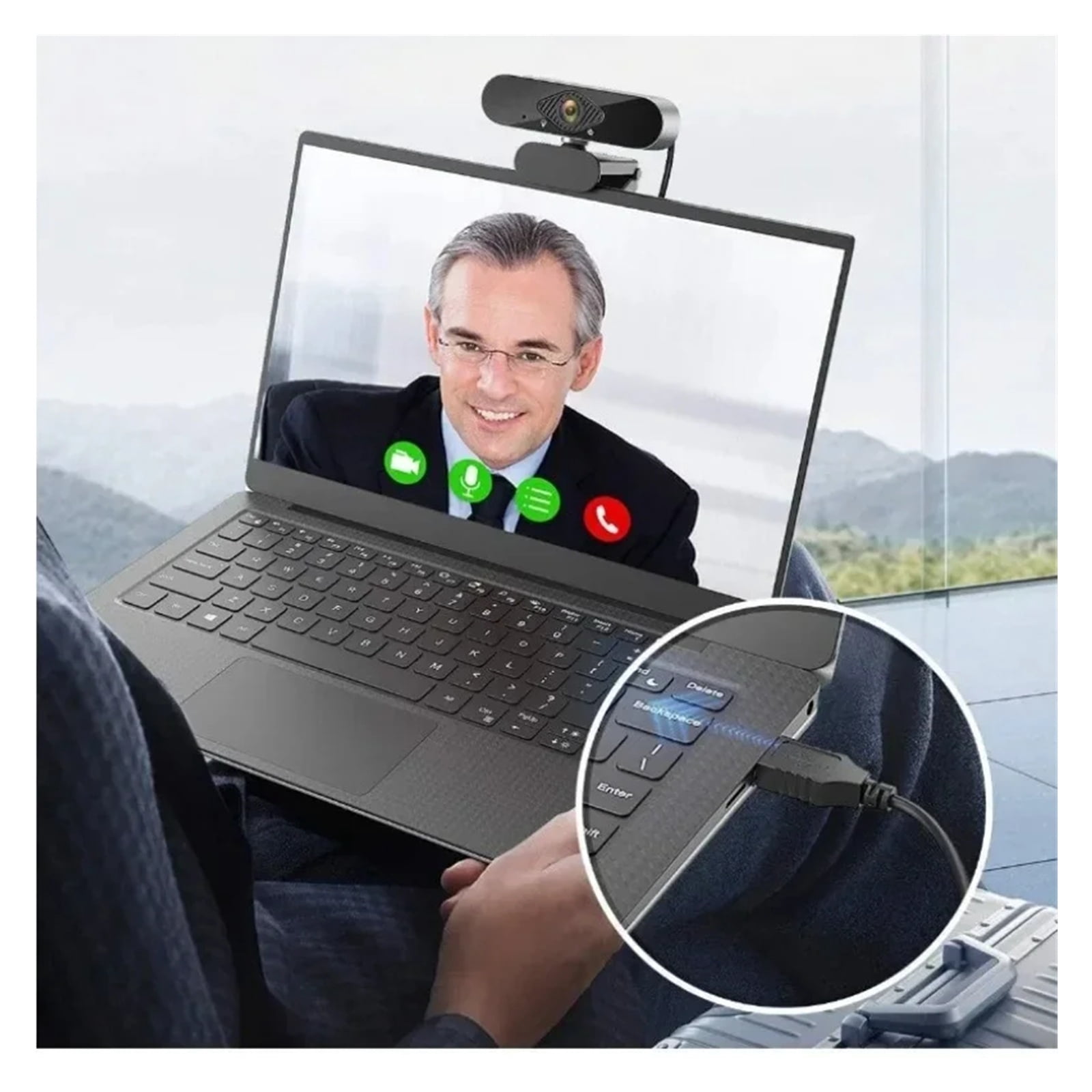 1080P Webcam With Microphone USB HD Digital Web Camera 150° Wide Angle Laptop Computer Webcast Zoom