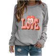 thumbnail image 2 of Meichang T-Shirt de la Saint-Valentin pour Femmes Mignon Cœur Graphique Hauts de Vacances Manches Longues Col Rond Chandail en Molleton Décontracté de Printemps, 2 of 3