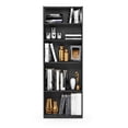 thumbnail image 5 of Furinno JAYA Book shelf, 5-Tier Bookshelf, Bookcase with Adjustable Shelves, 9.5 x 24.5 x 71.2, for Living Room, Bedroom, Home Office, Darkwood, 5 of 5