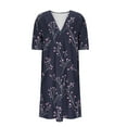 thumbnail image 5 of Sevevn Womens Summer Pockets Printing Dresses Loose V-Neck Short Sleeve Dresses Navy S Deal of the Week, 5 of 5