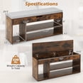 thumbnail image 3 of Gymax Shoe Bench Home Entryway Shoes Storage Bench w/ Padded Seat & Hidden Storage Brown, 3 of 10