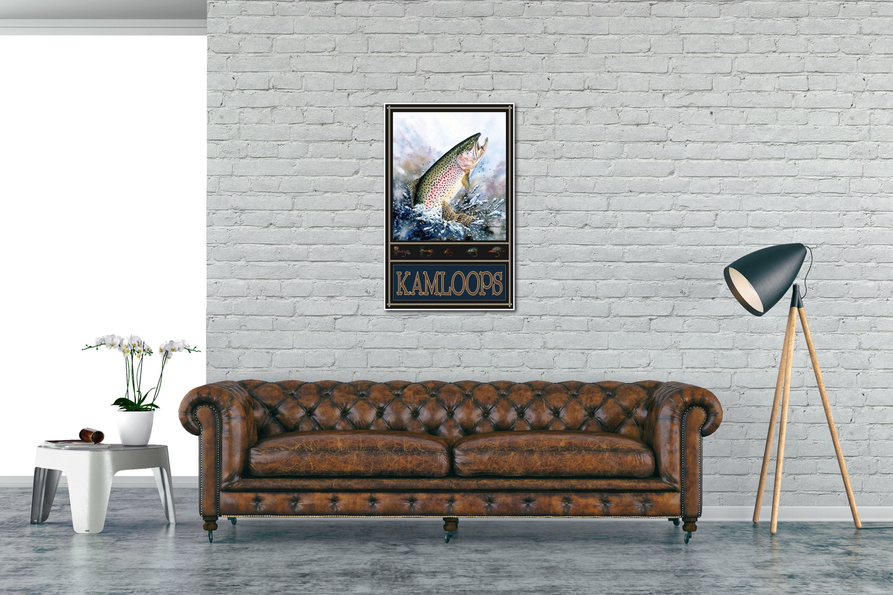 Kamloops Canada Rainbow Trout Giclee Art Print Poster from Original Watercolor by Artist Dave Bartholet