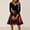 Wine #070, variant on Women's Halloween Dress Bat 1950s Long Sleeve Horror Swing Dress Ghost Printed V-Neck Cute Tea Length Dress with Belt 5XL