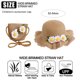 thumbnail image 3 of Sombrero de 52-54cm de circunferencia, sombrilla para niños, sombrero de paja, sombrero para el sol, sombrero de playa de verano, sombrero protector solar de flores y conjunto de bolsa de paja, 3 of 6