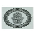 thumbnail image 1 of Ethnic Cutting Board, Eastern Oriental Hand Tattoo Mandala Floral Work of Art Print Illustration, Decorative Tempered Glass Cutting and Serving Board, Small Size, White Black, by Ambesonne, 1 of 1