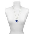 thumbnail image 3 of Delight Jewelry Acrylic 1" Navy Blue Heart Be Strong and Courageous Engraved Cross Zoey Necklace, 28", 3 of 4