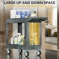 thumbnail image 5 of Dextrus Heavy-Duty Plastic Utility Cart - 550lbs Capacity, 2-Tier Rolling Storage Organizer with Deep Shelves for Warehouse and Garage, Gray, 5 of 7