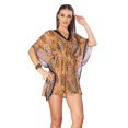 thumbnail image 2 of HAPPY BAY Women's Loose Bathing Suit Swimwear Cover-up Mini Caftan S-M Brown_AC383, 2 of 4