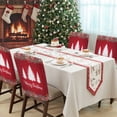 thumbnail image 4 of Merry Christmas Chair Covers Set of 4 Xmas Tree Poinsettia Berry Pinecone Red Chair Back Covers Stretch Removable Washable Slipcovers Protector for Dining Room Kitchen Party Decor, 4 of 5